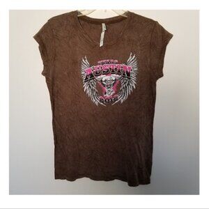 Austin Texas Biker Stone Wash Tee Shirt Size 1X